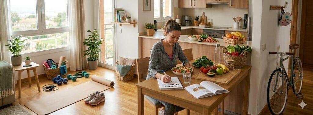 Aprende cómo empezar un estilo de vida saludable con nutrición y ejercicio con hábitos simples, alimentación equilibrada y rutinas fáciles.