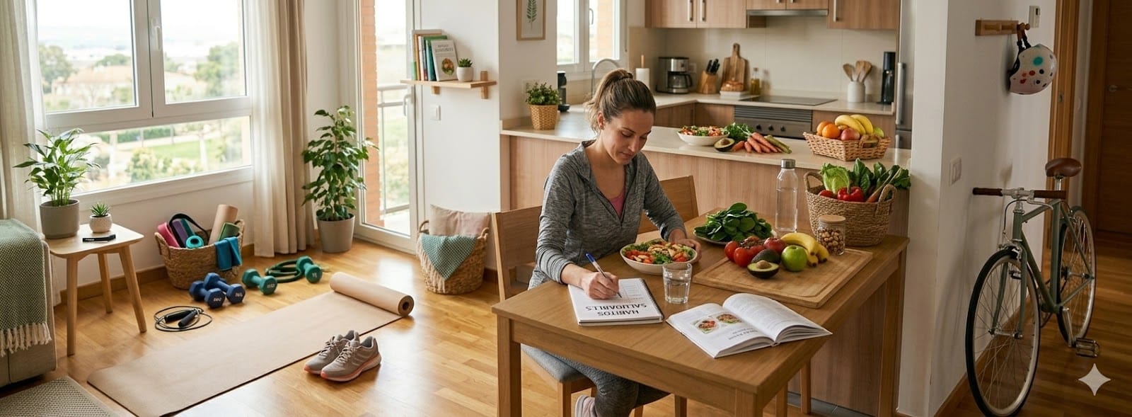 Aprende cómo empezar un estilo de vida saludable con nutrición y ejercicio con hábitos simples, alimentación equilibrada y rutinas fáciles.